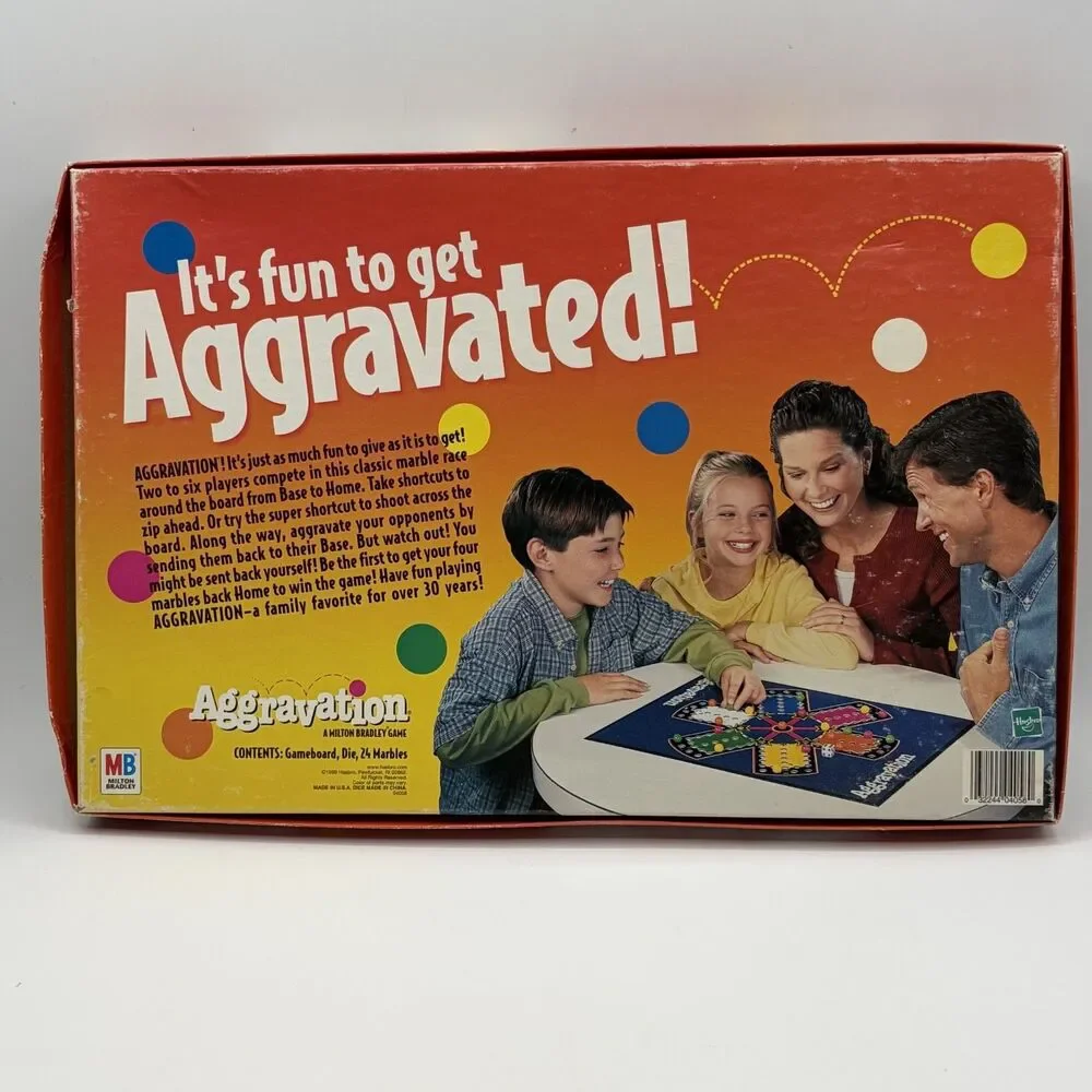 Aggravation The Classic Marble Race Game Milton Bradley Vintage 1999 Complete